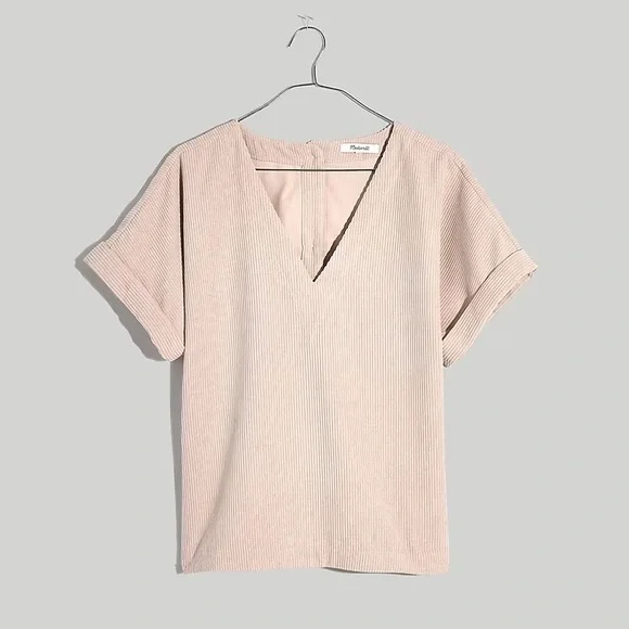 Madewell Corduroy V-Neck Top NI323 - Picture 1 of 6